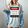 Introvert Warning Danger Do Not Pet Disturb Anti-Social Women's Comfort Colors T-Shirt Denim