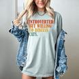 Introverted But Willing To Discuss Cats Introvert Women's Comfort Colors T-Shirt Denim