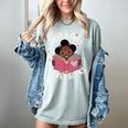 Just A Girl Who Loves Books Cute African American Afro Women's Comfort Colors T-Shirt Denim