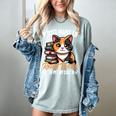 Kawaii Feline Book Reading Read Books Pet My Calico Cat Men Women Women's Comfort Colors T-Shirt Denim