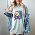 Kawaii Shark Reads Book Reading Library Book Bookworm Women's Comfort Colors T-Shirt Denim