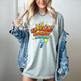 Kids Ka-Blam 7 Year Old Boys 7th Birthday Comic Book Super Hero Women's Comfort Colors T-Shirt Denim Kids Ka-Blam 7 Year Old Boys 7th Birthday Comic Book Super Hero Women's Comfort Colors T-Shirt Denim