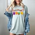Librarian Let's All Go To The Library Cute Groovy Book Lover Women's Comfort Colors T-Shirt Denim