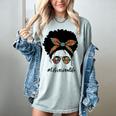 Librarian Teacher Messy Bun Life Book Library Back To School Women's Comfort Colors T-Shirt Denim