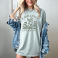 Libraries Are For Everyone Racoon Read Banned Book Librarian Women's Comfort Colors T-Shirt Denim