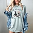 Life Better With 2 Cats Books Kitten Kitty Women Girls Kids Women's Comfort Colors T-Shirt Denim