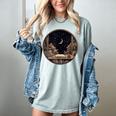 Moon Book Bookshelf Library Coffee Cup Star Stars Pattern Women's Comfort Colors T-Shirt Denim
