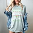 No Hugs Introvert Ugly Christmas Sweater Style Women's Comfort Colors T-Shirt Denim No Hugs Introvert Ugly Christmas Sweater Style Women's Comfort Colors T-Shirt Denim