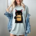 Nope Coffee Cat – Introvert Humor Monday Kitty Women's Comfort Colors T-Shirt Denim