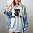 Not A Hugger Tee Angry Cat Sarcastic Cute Introvert Women's Comfort Colors T-Shirt Denim