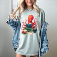 Octopus Reading Books Tea Coffee Women's Comfort Colors T-Shirt Denim Octopus Reading Books Tea Coffee Women's Comfort Colors T-Shirt Denim