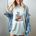 One More Chapter Skeleton Reading Books Lovers Readers Women's Comfort Colors T-Shirt Denim