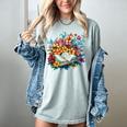 Open Book With Colorful Floral Reading Magic Women's Comfort Colors T-Shirt Denim Open Book With Colorful Floral Reading Magic Women's Comfort Colors T-Shirt Denim