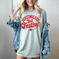 Overstimulated But Festive – Christmas Introvert Humor Women's Comfort Colors T-Shirt Denim Overstimulated But Festive – Christmas Introvert Humor Women's Comfort Colors T-Shirt Denim
