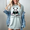 Panda Reading Chapter Books Women's Comfort Colors T-Shirt Denim Panda Reading Chapter Books Women's Comfort Colors T-Shirt Denim