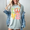 Peace Sign Love Groovy Vibes Costume Nostalgia 1980s Fashion Women's Comfort Colors T-Shirt Denim