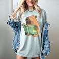 Pet Capybara Is Reading Library Capy Word Book Day Teacher Men Women Kids Women's Comfort Colors T-Shirt Denim Pet Capybara Is Reading Library Capy Word Book Day Teacher Men Women Kids Women's Comfort Colors T-Shirt Denim