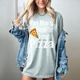 Pizza Lover Saying Introvert Anti Social Humor Foodie Women's Comfort Colors T-Shirt Denim
