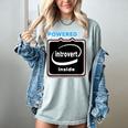 Powered By Introvert Inside Embrace Your Quiet Strength Women's Comfort Colors T-Shirt Denim Powered By Introvert Inside Embrace Your Quiet Strength Women's Comfort Colors T-Shirt Denim