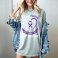 Purple In Memory Of My Friend Epilepsy Awareness Back Print Women's Comfort Colors T-Shirt Denim