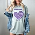 Purple In Memory Of My Grandpa Pancreatic Cancer Awareness Women's Comfort Colors T-Shirt Denim