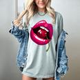 Rainbow Lips With a Cherry In The Mouth 80s Nostalgia Premium Tri-Blend Women's Comfort Colors T-Shirt Denim Rainbow Lips With a Cherry In The Mouth 80s Nostalgia Premium Tri-Blend Women's Comfort Colors T-Shirt Denim