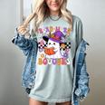 Read More Books Ghost Reading Book Teacher Halloween Women's Comfort Colors T-Shirt Denim