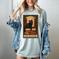 The Reader Cat Book Reading Halloween Tarot Card Women's Comfort Colors T-Shirt Denim