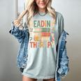 Reading Is My Therapy Book Lover Women's Comfort Colors T-Shirt Denim