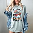 Reading Is Snow Much Fun Christmas Bookworm Snowman Reading Women's Comfort Colors T-Shirt Denim