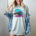 Retro 80s Shark Whale Diving Nostalgia Shark Party Women's Comfort Colors T-Shirt Denim