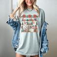 Retro Ghost Reading Book Teacher Librarian Bookish Christmas Women's Comfort Colors T-Shirt Denim