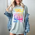 Retro Girls Just Wanna Have Fun Nostalgia 1980s 80's Premium Tri-Blend Women's Comfort Colors T-Shirt Denim