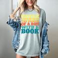 Retro Never Underestimate The Power Of a Boy With a Book Women's Comfort Colors T-Shirt Denim