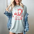Ribbon Blood Cancer Angel Memory Support Dad Mom Red Women's Comfort Colors T-Shirt Denim