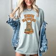 SHHH Happens Librarian Cat Books Library Women's Comfort Colors T-Shirt Denim