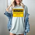 A Simple Yellow Warning Sign For Introvert Women's Comfort Colors T-Shirt Denim A Simple Yellow Warning Sign For Introvert Women's Comfort Colors T-Shirt Denim