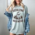 Socializing Was a Mistake Prairie Dog Introverts Humor Women's Comfort Colors T-Shirt Denim