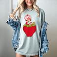 Strawberry Shortcake Sitting On Strawberry Retro Nostalgia Women's Comfort Colors T-Shirt Denim