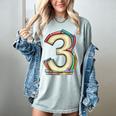 Toddler 3rd Birthday Books Themed 3 Year Old Boys Kids Girls Women's Comfort Colors T-Shirt Denim