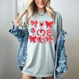 Valentine Teacher Coquette Bow Pencil Heart Book Girl Women Women's Comfort Colors T-Shirt Denim