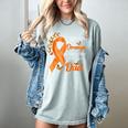 I Wear Orange In Memory Of My Dad Leukemia Awareness Cancer Women's Comfort Colors T-Shirt Denim