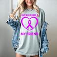 I Wear Purple In Memory Of Friend Alzheimers Heart Graphic Women's Comfort Colors T-Shirt Denim