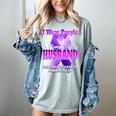 I Wear Purple In Memory Of My Husband Pancreatic Cancer Premium Tri-Blend Women's Comfort Colors T-Shirt Denim