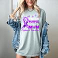 I Wear Purple In Memory Of My Mom Alzheimers Awareness Women's Comfort Colors T-Shirt Denim I Wear Purple In Memory Of My Mom Alzheimers Awareness Women's Comfort Colors T-Shirt Denim