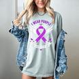 I Wear Purple In Memory Of My Mom Alzheimers Awarenesss Women's Comfort Colors T-Shirt Denim I Wear Purple In Memory Of My Mom Alzheimers Awarenesss Women's Comfort Colors T-Shirt Denim