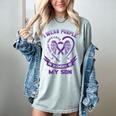 Wear Purple In Memory Of My Son Pancreatic Cancer Awareness Women's Comfort Colors T-Shirt Denim Wear Purple In Memory Of My Son Pancreatic Cancer Awareness Women's Comfort Colors T-Shirt Denim