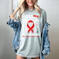 I Wear Red In Memory Of My Husband Heart Disease Awareness Women's Comfort Colors T-Shirt Denim