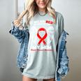 I Wear Red In Memory Of My Mom Heart Disease Awareness Month Women's Comfort Colors T-Shirt Denim