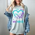 I Wear Teal & Purple In Memory Of My Niece Women's Comfort Colors T-Shirt Denim